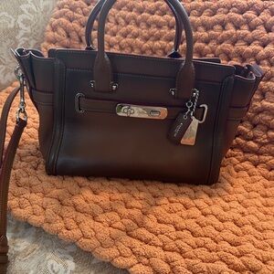 Coach Tan and Brown Leather Satchel